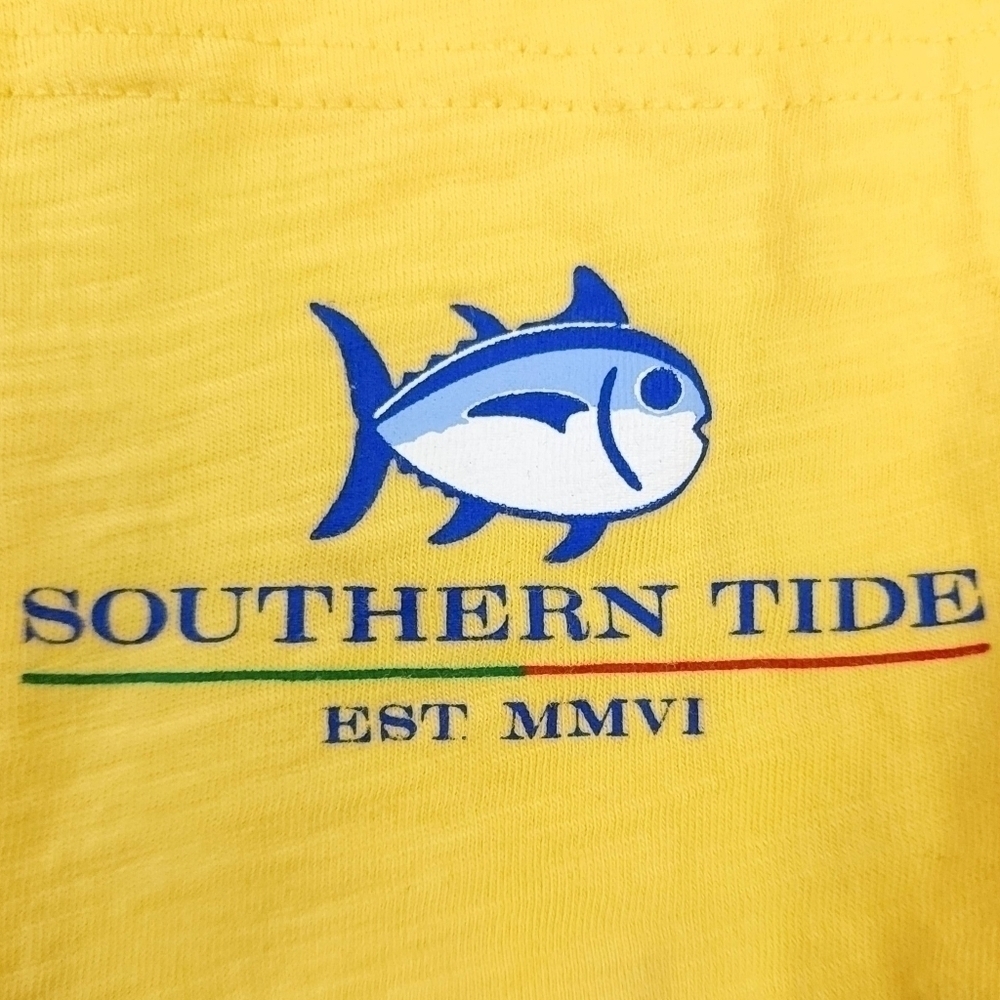 Southern Tide Yellow Men's Long Sleeve Cotton Tee Sz L - Picture 5 of 10